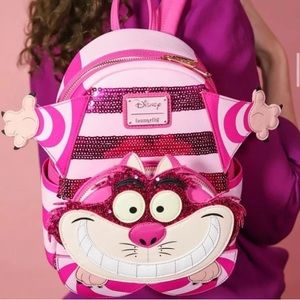 24HR DROP ⬇️Loungefly Sequin Cheshire Cat backpack Alice in Wonderland